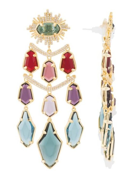 Kendra Scott Jewelry - KENDRA SCOTT Gold Multi Alexandria Tiered Statement Earrings